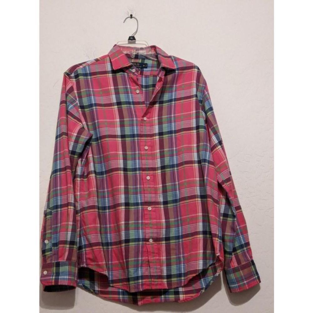 POLO‎ Ralph Lauren M  Luxury Flannel Multicolor Plaid Button Front Shirt Men’s